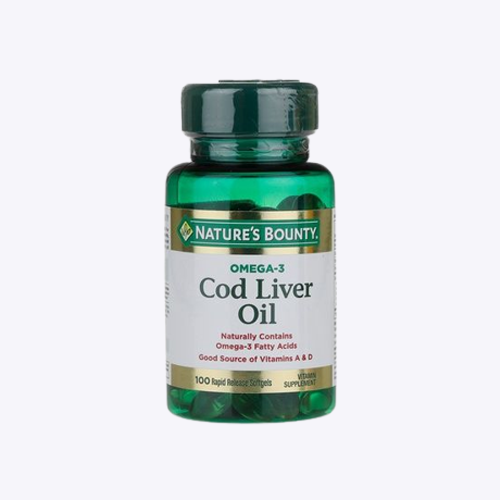 Nature's Bounty Omega-3 Cod Liver Oil - 100 Rapid Relase Softgels