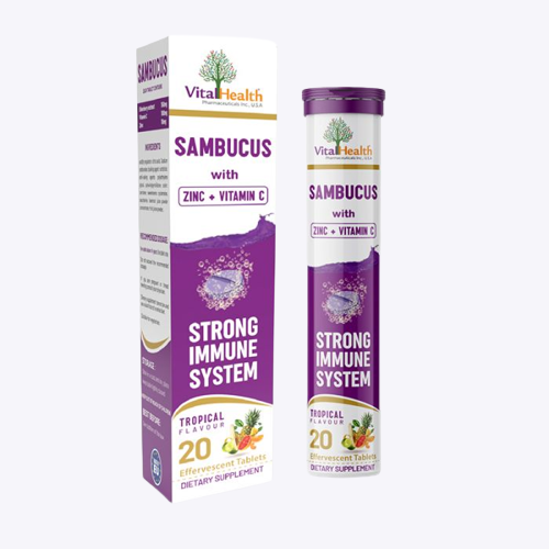 Vital Health Sambucus w/Zinc + Vitamin C Tropical Flavour