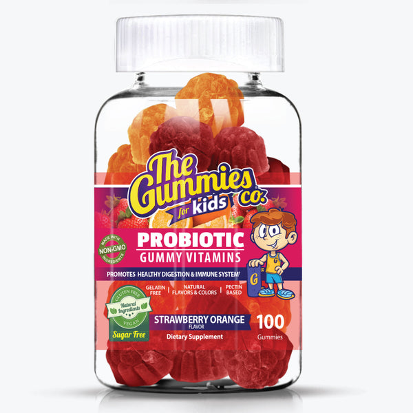 The Gummies Co. For Kids® Probiotic Gummy Vitamins Strawberry Orange Flavor - 100 Gummies