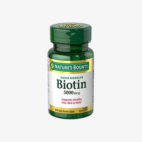 Nature's Bounty Biotin 5000mcg Quick Dissolve Tablets Natural Strawberry Flavor - 60 tablets