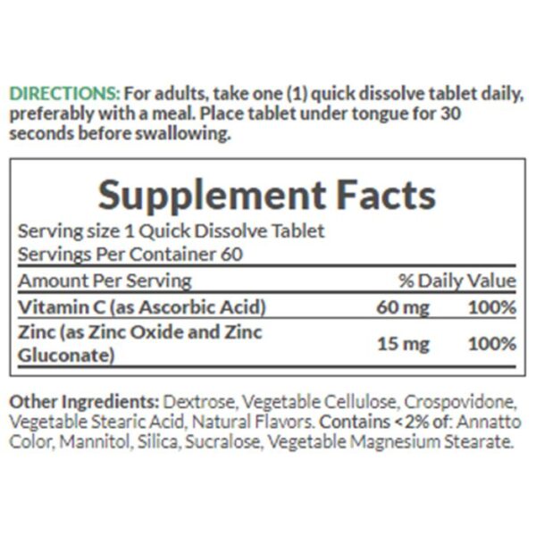 Nature’s Bounty Vitamin C + Zinc Quick Dissolve Tablets