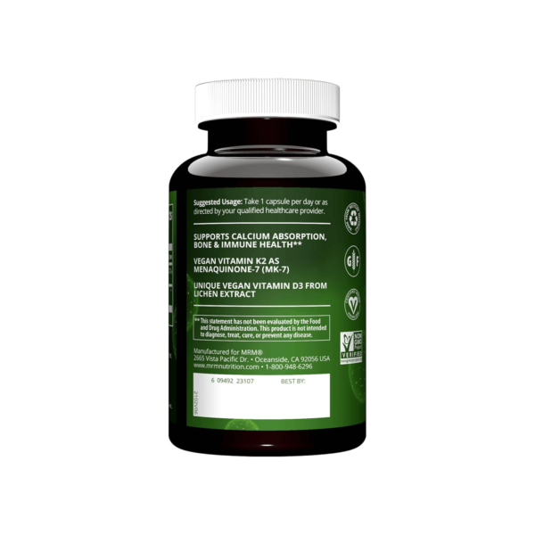 MRM Nuturition Vegan Vitamin D3 & K2,  60 Servings