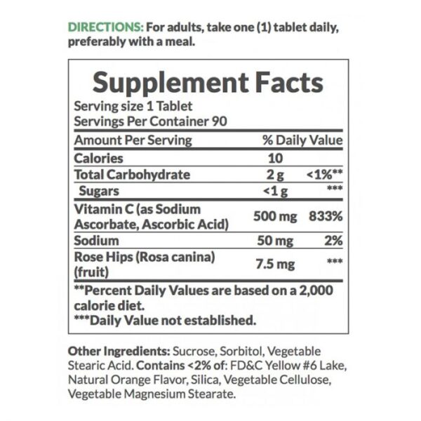 Nature’s Bounty C-500mg with Rose Hips Chewable Tablets